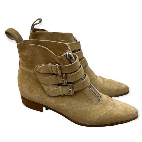 Tabitha Simmons Early Light Tan Suede Bootie - Picture 2 of 13